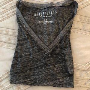 Dark gray v-neck tee